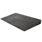 Silver Spring 4in High Rubber 3-Channel Threshold Ramp for Wheelchairs, Mobility Scooters, and Power Chairs, with Slip-Resistant Surface - DH-UP-84