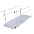 thumbnail image 1 of Aluminum Wheelchair & Scooter Ramp with Handrails – 7' Semi-Permanent Mobility Access Ramp, 850 lb Capacity, Slip-Resistant Surface, USA-Made, Weather-Proof, High-Traction Design with Side Curbs, 1 of 6