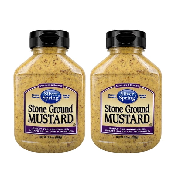 Silver Spring Complex & Robust Stone Ground Mustard, 9.5 Oz (2 Pack)