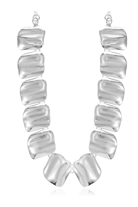 Silver Square Choker Necklace