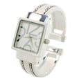 thumbnail image 1 of Silver Square Dial with Oversized Hours, Stitch Style Bangle Cuff Watch for Women, 1 of 4