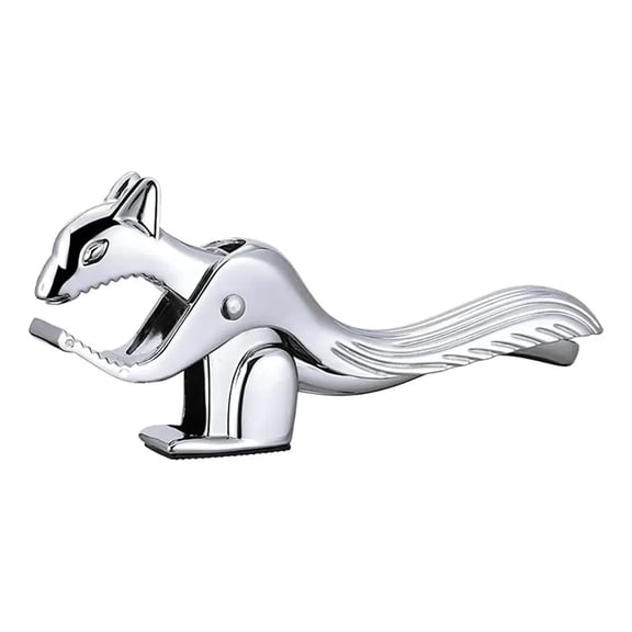 Silver Squirrel Multitool Nutcracker and Bottle Opener - Durable Zinc Alloy Kitchen Gadget for Cracking Walnuts, Hazelnuts, and Opening Bottles