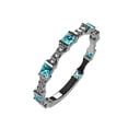 thumbnail image 1 of Silver Stackable Princess Birthstone Ring - White Gold - Sz 6 - March, 1 of 7
