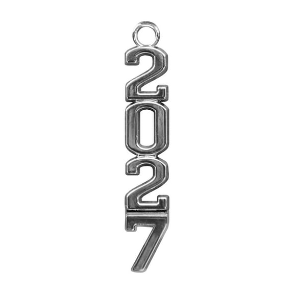 Endea Graduation Silver Stacked Tassel Date Charm Year 2027