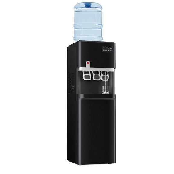 Silver Stainless Steel 4-in-1 Water Dispenser with Built-in Ice Maker