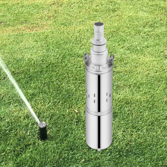 Silver Stainless Steel 7.8x38.5cm 24V Solar Deep Well Pump 200w Lift 30m Stainless Steel Submersible Pump