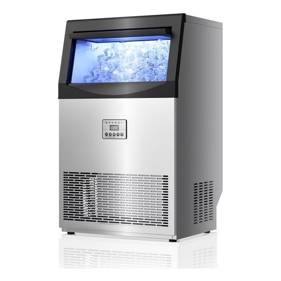 Silver Stainless Steel Commercial Ice Maker Machine 200 lbs Daily Production