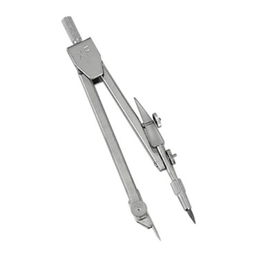 Silver Stainless Steel Compass Drafting Tool Set With Plastic Case 13.2Cm Length Metal Compass For Geometry Math And Technical Drawing Includes 2 Lead Refills