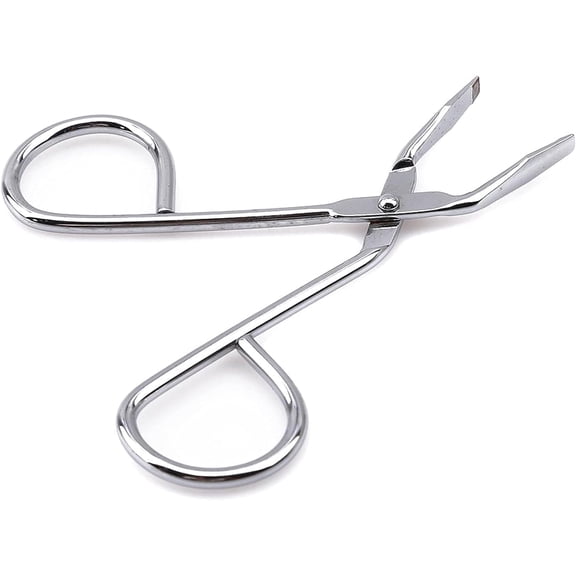 Silver Stainless Steel Eyebrow Scissors Tweezers, Elbow Pliers Clip Scissors, Flat Tip Hair Plucker, Shave and Hair Removal, Hair Removal Tweezers