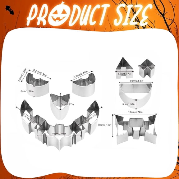 Silver Stainless Steel Halloween Pumpkin Baking Mold, Multi-Shape DIY Pastry Tool