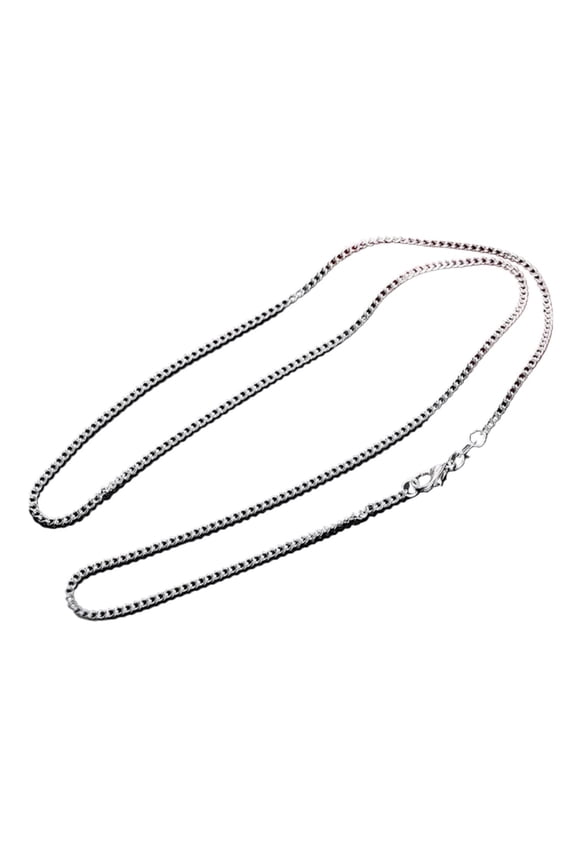 1pc Silver Stainless Steel Hip Hop Cuban Chain Necklace Men Streetwear Bling Jewelry