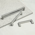 thumbnail image 1 of Silver Stainless Steel Kitchen Cabinet Pulls 5 Pack Modern Square With Matching Screws By Villar Home Designs Hole Distance 3 3/4'', 1 of 8