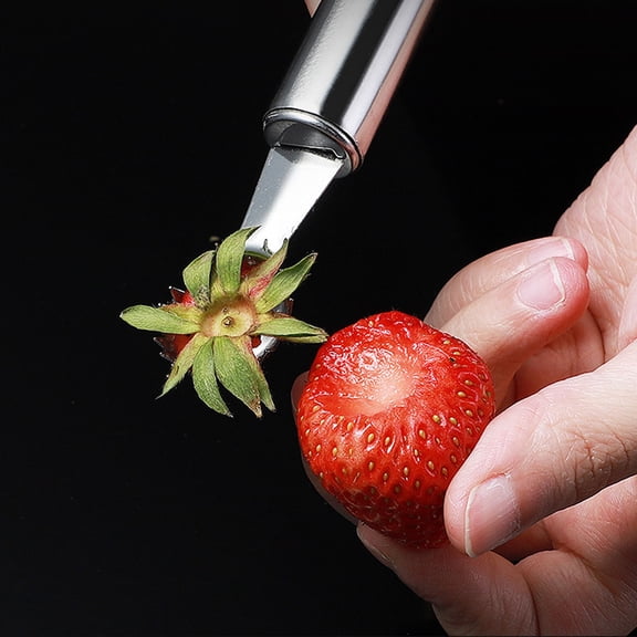 Silver Stainless Steel Multi - Function Strawberry Huller & Tomato Stem Corer: Ultimate Kitchen Tool for Fruits and Veggies