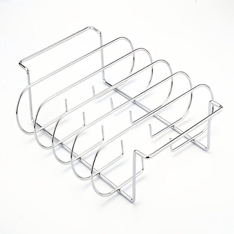Silver Stainless Steel Rib Rack, Heavy Duty Stainless Steel BBQ Rib ...