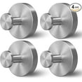 thumbnail image 1 of Silver Stainless Steel Shower Hooks - 4 Pack, Suction Cup for Glass Windows, 1 of 10