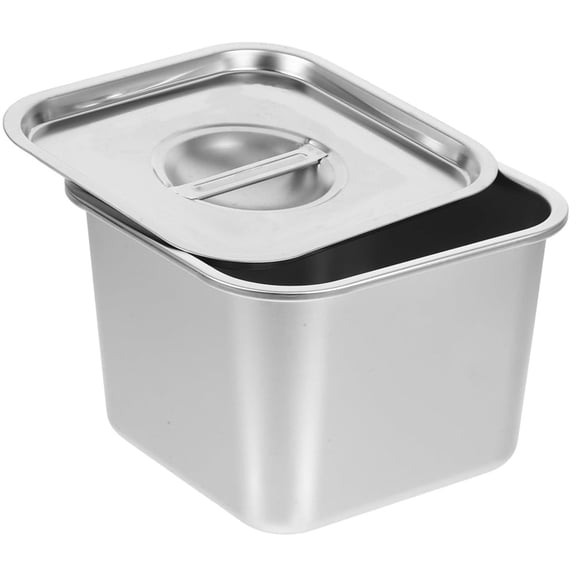 Silver Stainless Steel Spice Box,5.5" Seasoning Storage Jar,1 Pcs Serving Condiment Containers with Lid,Ice Cream Tub,Square Snack Bowl,for Kitchen Food Storage By Scheam