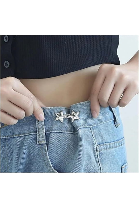 Silver Star Adjustable Waist Tightener Belt for Jeans Pants Plus Size Crop Tuck Band