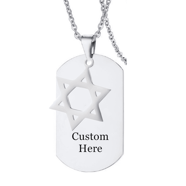 Silver Star of David Necklace Jewish Six-Pointed Star Talismanic 