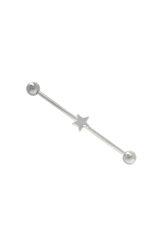 Silver Star Design Industrial Barbell