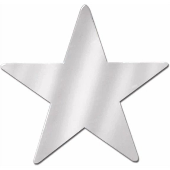 Silver Star Foil Cutout - 1 Pc,Party Decorations