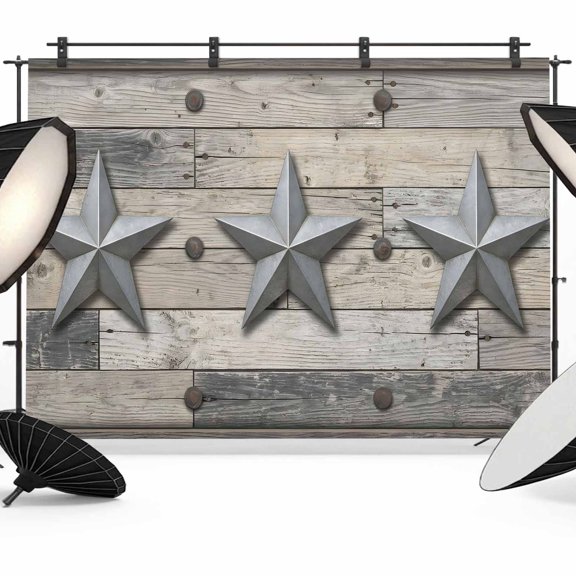 Silver Star Photography Backdrop 7x5FT, Vintage Wood Board Rustic Industrial Abstract Photo Backdrops, Background for Photography Studio Photo Studio Background, Back Drop for Photoshoot