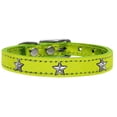 thumbnail image 1 of Silver Star Widget Genuine Metallic Leather Dog Collar - Lime Green, Size 20, 1 of 1