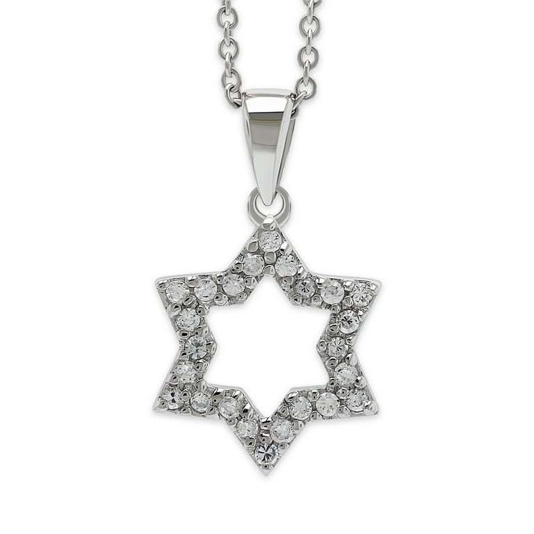 Star of David Necklace with Cubic Zirconia Sterling Silver Star of David Necklace with Cubic Zirconia Sterling Silver