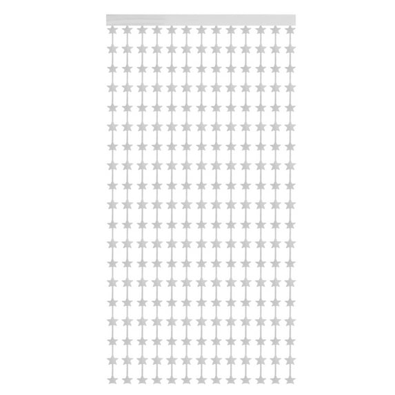 Silver Stars Backdrop, Silver Curtains 3.3x6.6ft Glitter Star Twinkle Decor Foil Fringe Garland Banner 1 Pack