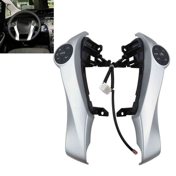 Silver Steering Wheel Cruise Control Switch Button Fits For TOYOTA AQUA PRIUS C