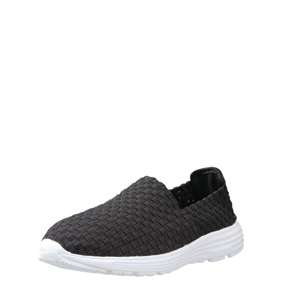 Silver Steps Comfort Flex Memory Foam Walking Shoe, Women’s Slip-On Sneaker, Black, Size 8