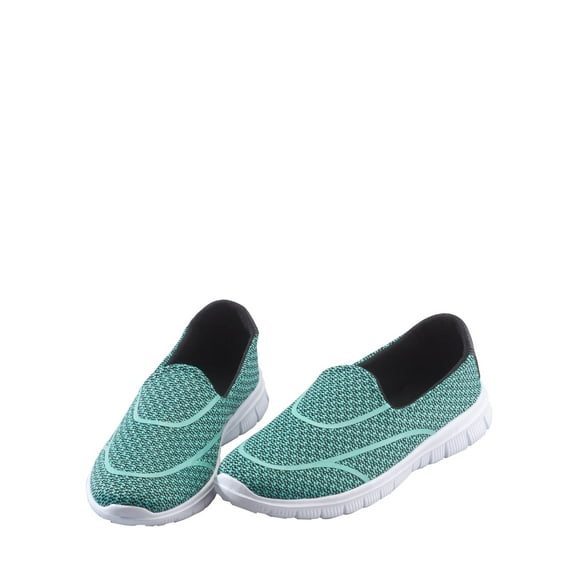 Silver Steps Feather Lite Walking Shoe, Slip-On Women’s Sneaker, Turquoise, Size 6