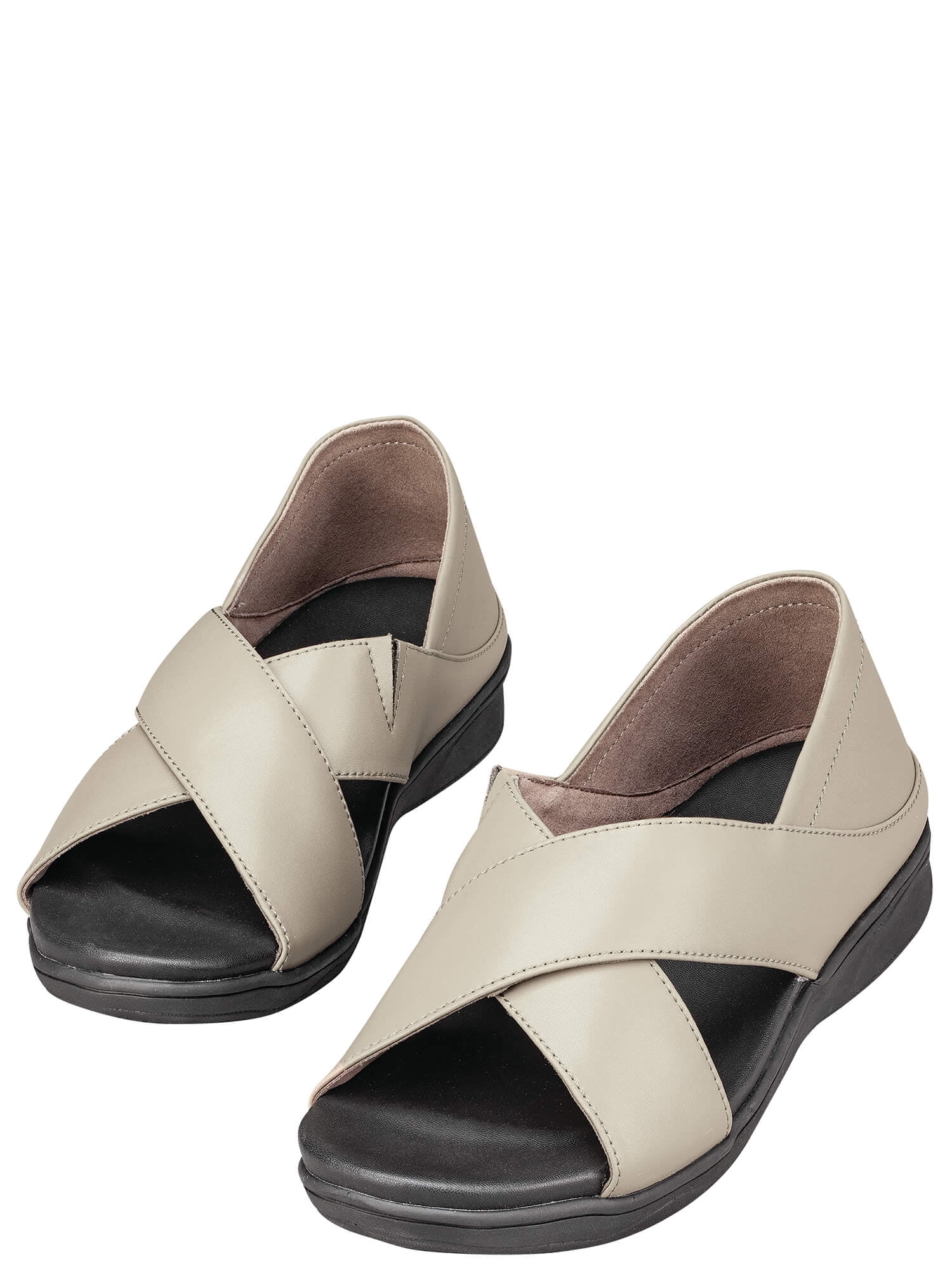 Casual Sandals Silver Cross Strap Sandals Metro Women's Silver