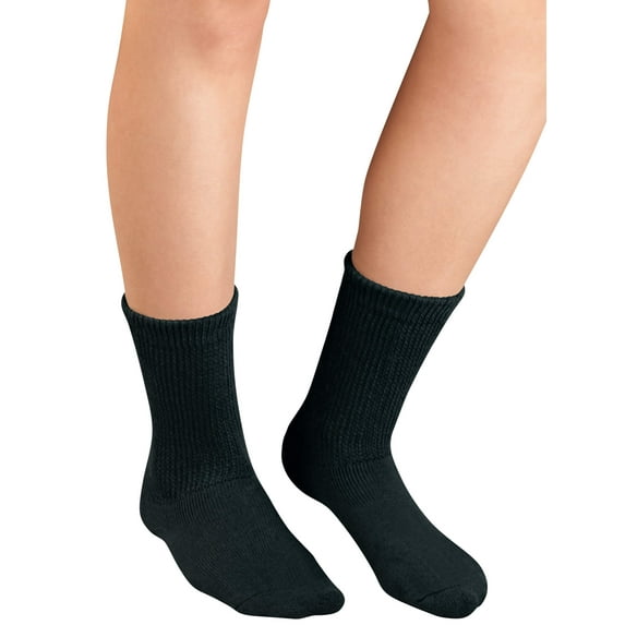 Silver Steps Extra Plush Crew Cut Diabetic Socks, 3 Pair