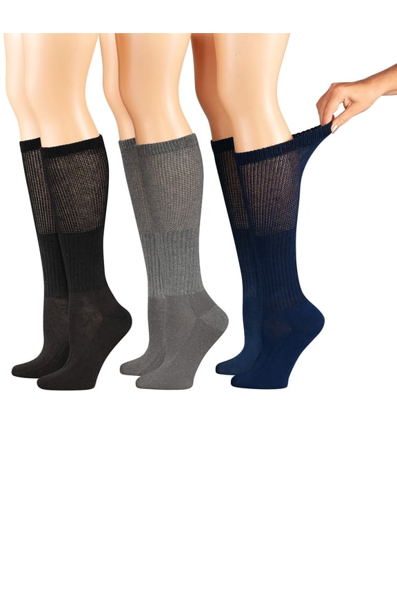 Extra-Wide Diabetic Socks by Silver Steps, 3 Pairs