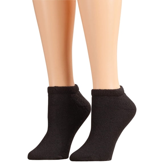 Silver StepsTM Low Cut Diabetic Socks, 3 Pair, Black, Large