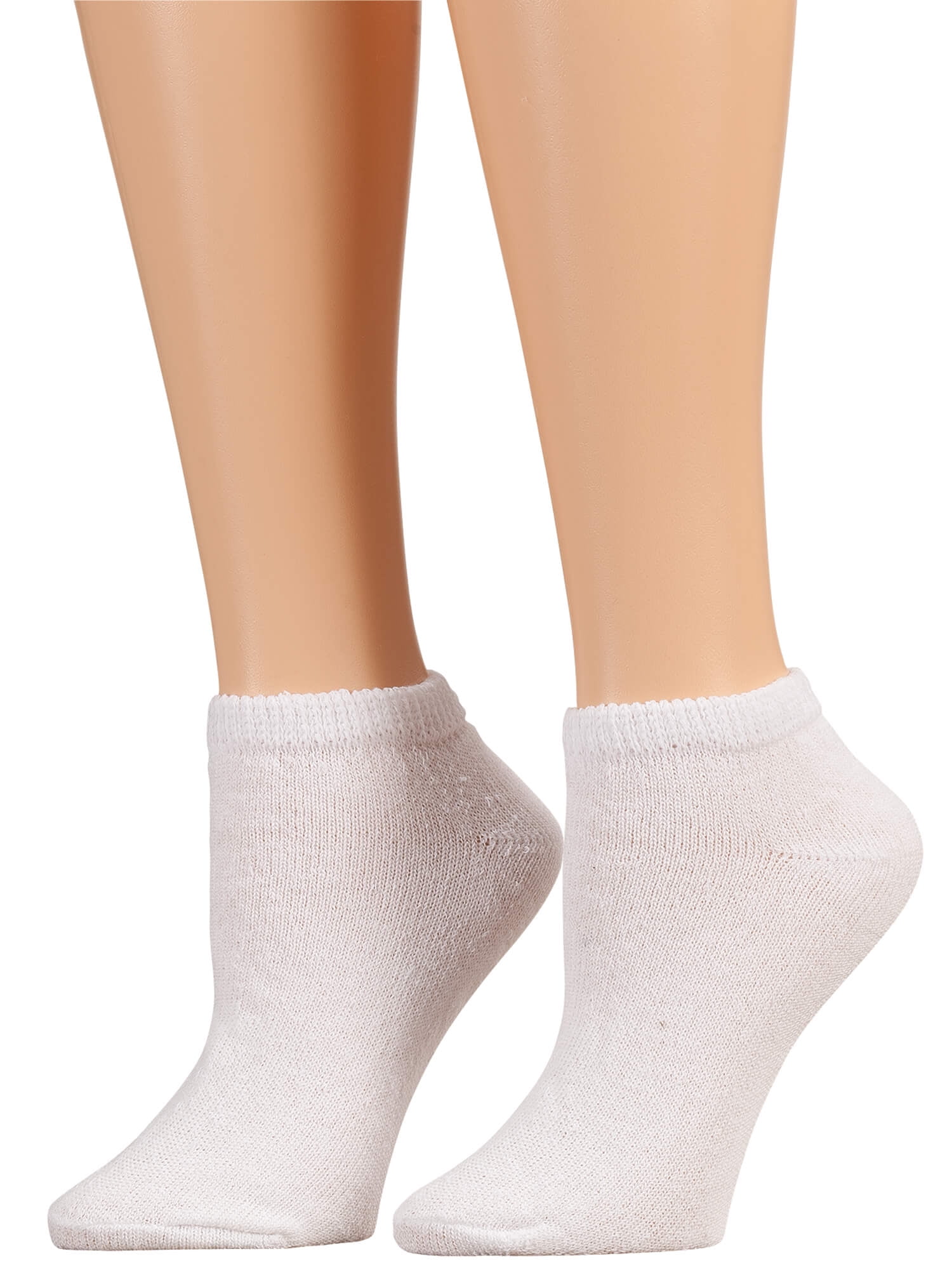 Silver StepsTM Low Cut Diabetic Socks, 3 Pair, White, XL