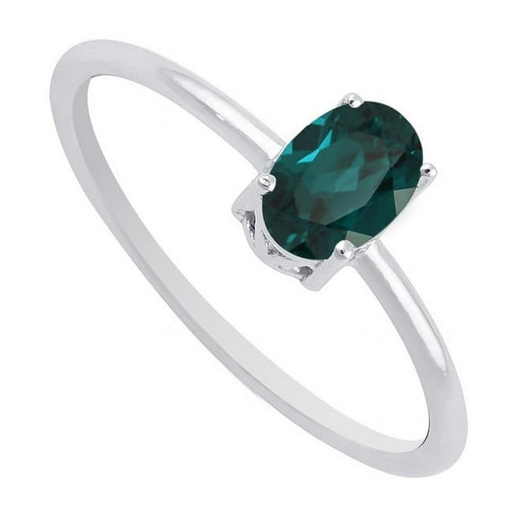 Silver Sterling 925 Natural London Blue Topaz Gemstone Solitaire Ring For Women