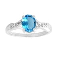 thumbnail image 1 of Silver Sterling 925 Women Ring Natural 7X5 Mm Oval Shape Swiss Blue Topaz Silver Ring, 1 of 2