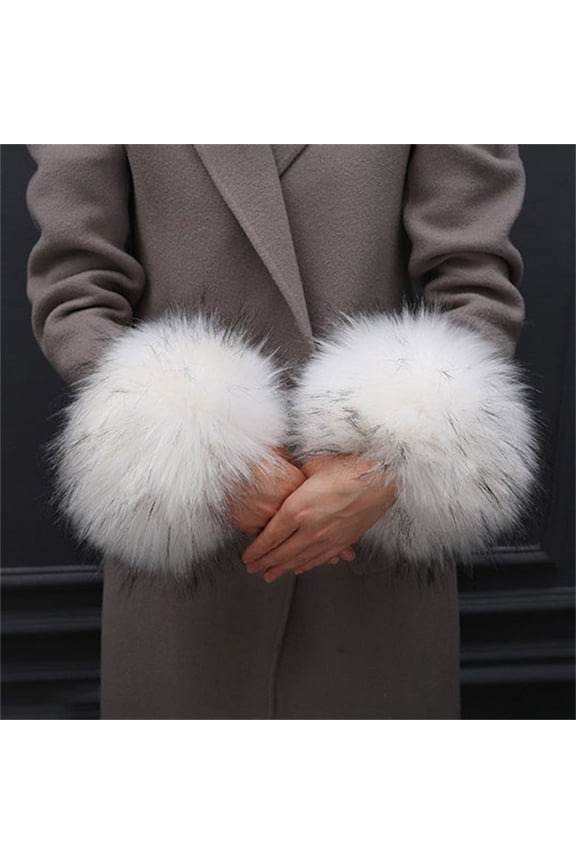 Silver Stockings Bracelet Furry Bracelet Sleeve Plush Warm Wrist Cuff Sleeve Sleeve