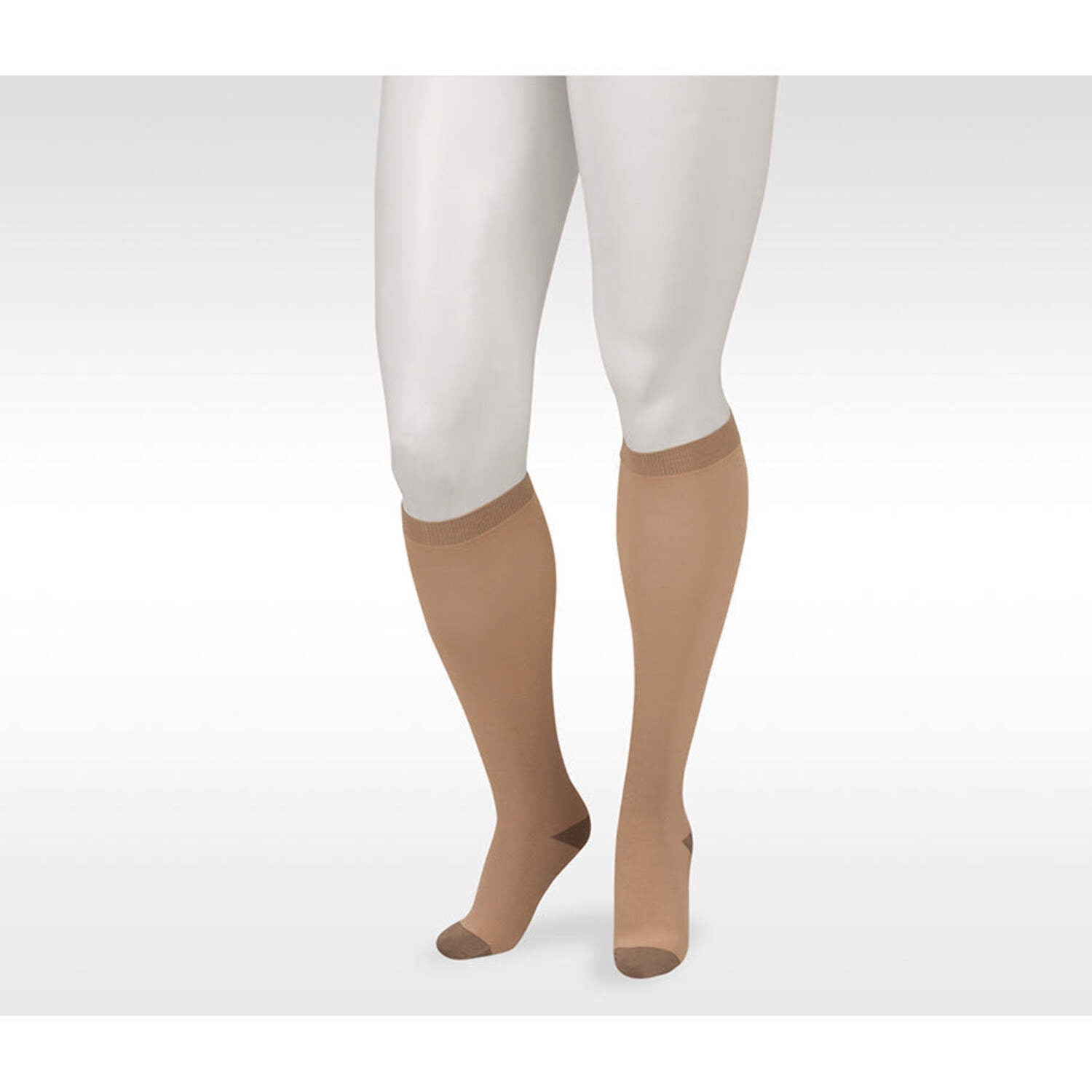 Juzo Silver Soft Closed Toe Thigh High Stockings - 20-30 MmHg Compression With Silicone Band (Beige, Regular) - View #2