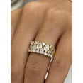 thumbnail image 1 of Silver & Stone Jewels 14K Yellow Gold Finish Pear Cut Cubic Zirconia Stackable Wide Women Wedding Band Ring Silver, 1 of 4