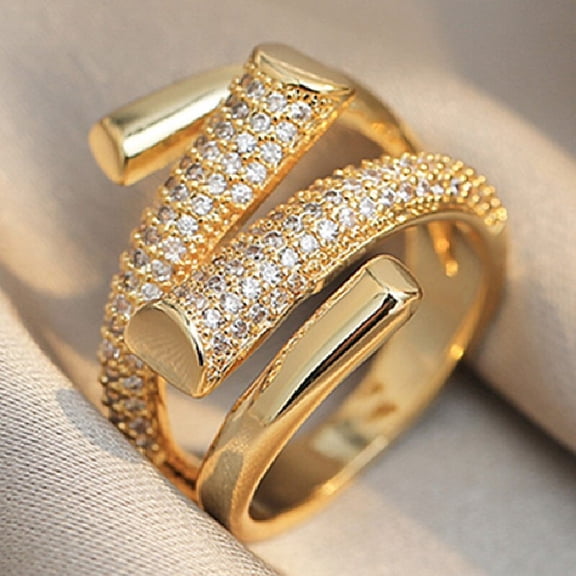 Silver & Stone Jewels 14k Yellow Gold Plated Ring Fashion Women Cubic Zirconia