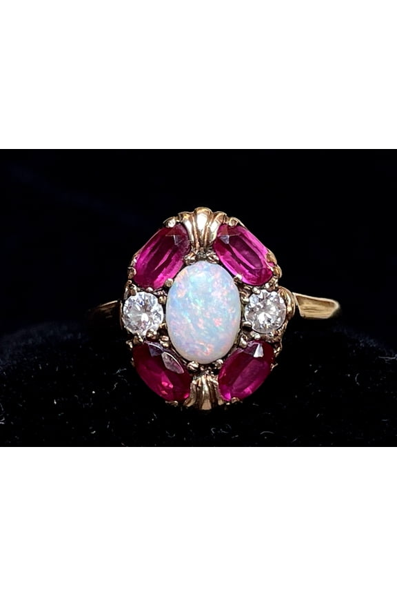 2.2Ct Lab Created Opal 14K Yellow Gold Finish Engagement Ring For Women's