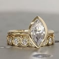 thumbnail image 1 of Silver & Stone Jewels 3 CT Marquise Cubic Zirconia Bridal Set Wedding Ring 14k Yellow Gold Plated, 1 of 4