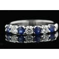 thumbnail image 1 of Silver & Stone Jewels Blue cz Round Wedding Women's Eternity Ring In 14K White Gold Plated, 1 of 5