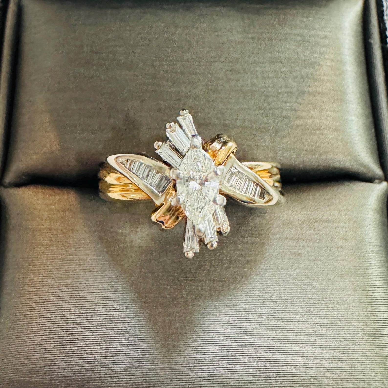 Silver & Stone Jewels Marquise Cut Cubic Zirconia 14K Yellow Gold ...