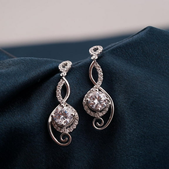 Silver & Stone Jewels Mens Women's 3 Prong Solitaire 14K White Gold Finish CZ Stud Earrings-10MM