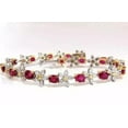 thumbnail image 1 of Silver & Stone Jewels Princess Cut Green Cubic Zirconia 14K White Gold Finish Silver Women's Bracelet, 1 of 5