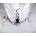 thumbnail image 1 of Silver & Stone Jewels Stunning 14K Rose Gold Finish Oval Cut Blue Cubic Zirconia Love Heart Shape Pendant, 1 of 4