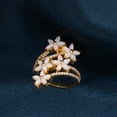 thumbnail image 1 of Silver & Stone Jewels Trendy 14K Yellow Gold Finish Marquise Cut Lab Created Fire Opal Flower Cluster Ring, 1 of 5